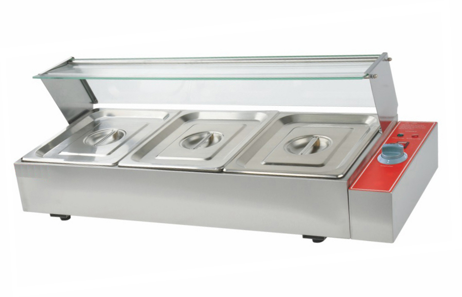 Bain Marie 3 Bowl with glass Manufacturer in andhra pradesh